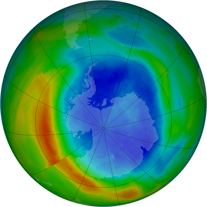 Antarctic ozone map for 13 September 1985